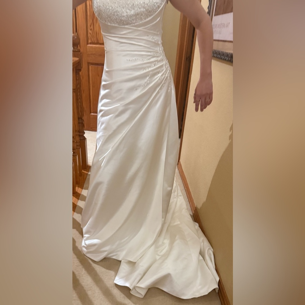 Maggie Sottero White Satin Wedding Dress